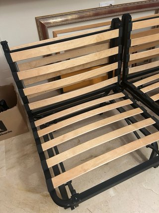 Butaca/Cama Tela Gris y Blanca