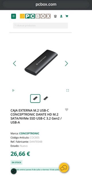 Disco duro externo M.2 USB-C Conceptronic