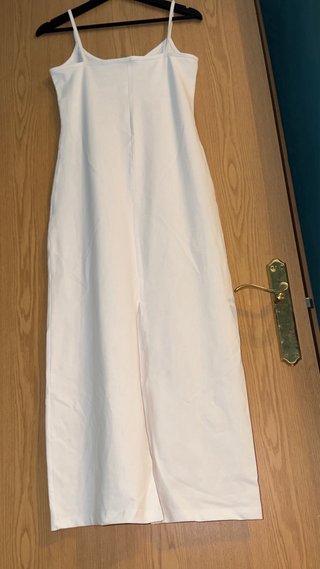 Vestido midi blanco flores azules Mango Talla
