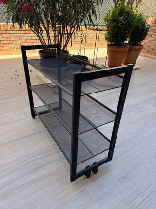 Zapatero/Estantería metálica 3 baldas negro