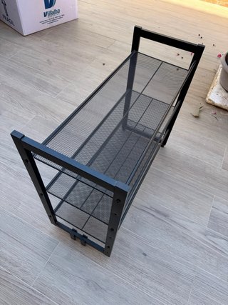 Zapatero/Estantería metálica 3 baldas negro