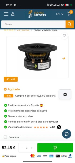 Daytona Audio RS100 4 Altavoz