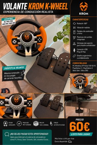 Volante Krom K-Wheel PS3/PS4/Xbox