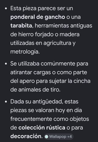 Ponderal de gancho o TARABITA madera maciza