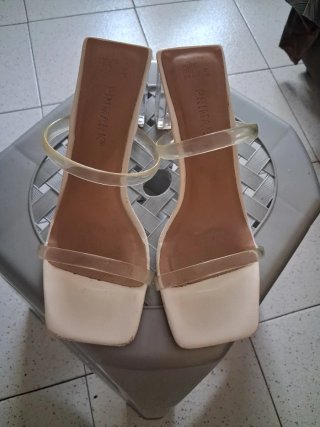 Sandalias Primark Tacon Ancho Transparentes Talla