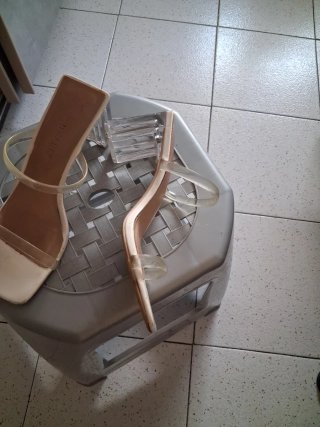 Sandalias Primark Tacon Ancho Transparentes Talla