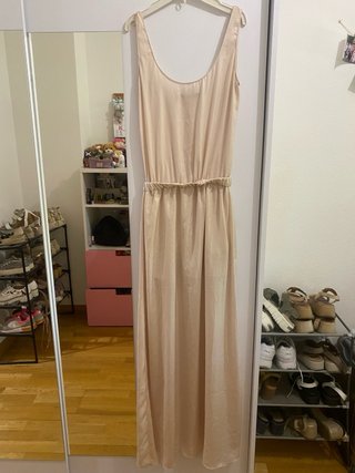 Vestido largo Zara beige talla XS