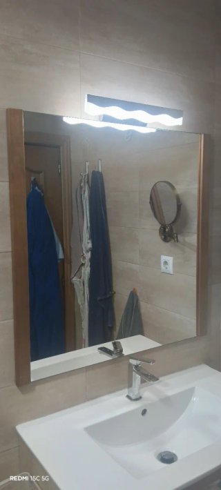 Espejo baño madera 80x80cm