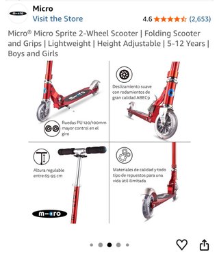 Patinete Micro  2 Ruedas Plegable