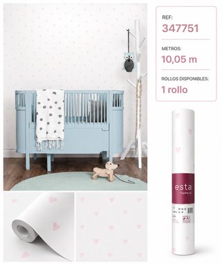 Papel Pintado Infantil Corazones Rosa