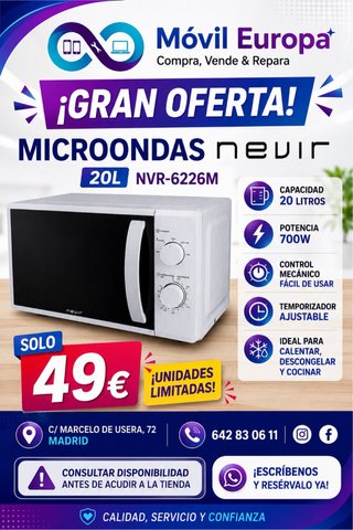 Microondas Nevir 20L NVR-6226M