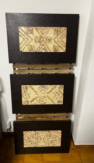 Cuadro Decorativo Tribal Beige y Negro