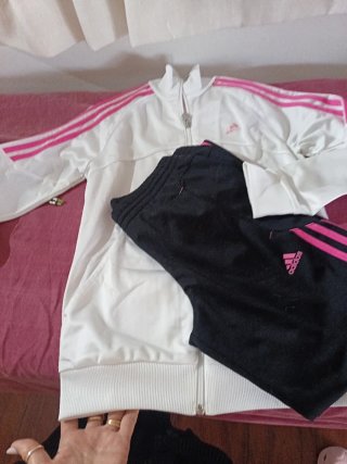 Chándal Adidas Blanco y Rosa Talla S