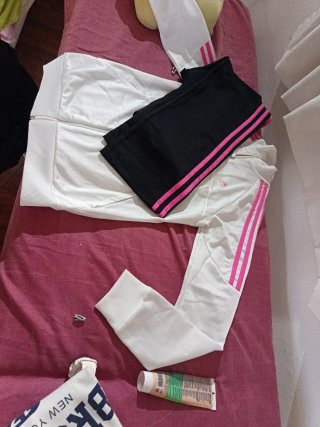 Chándal Adidas Blanco y Rosa Talla S