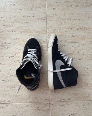 Nike Blazer Mid Zapatillas Negras Plata