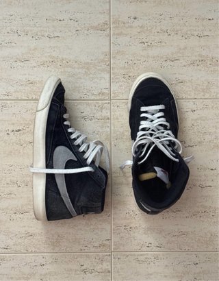 Nike Blazer Mid Zapatillas Negras Plata