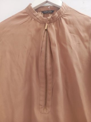 Camisa Massimo Dutti Beige Cremallera