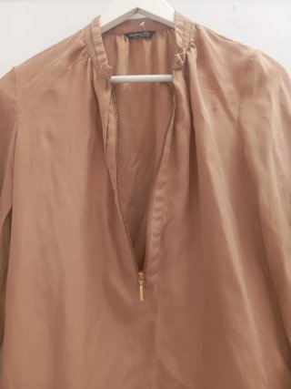 Camisa Massimo Dutti Beige Cremallera