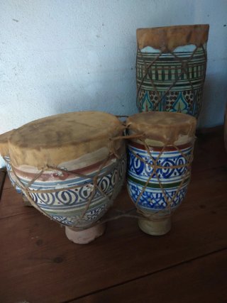 Set di 8 tamburi decorativi