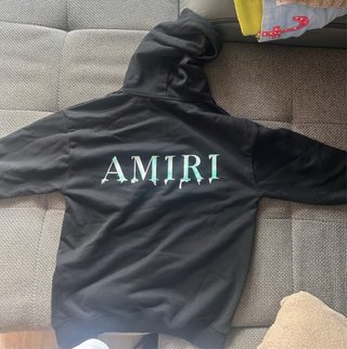 Sudadera Amiri Negra con Logo Teal