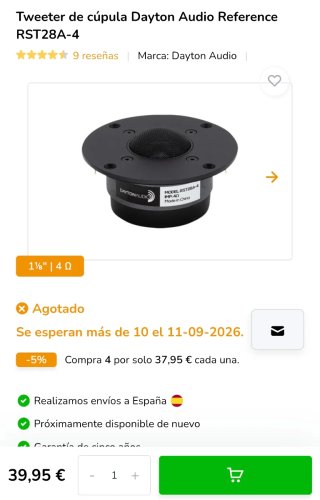 Twitter Dayton Audio RST 28A 4 Ohm de 1,/8"