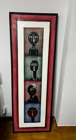Cuadro Óleo Figuras Africanas