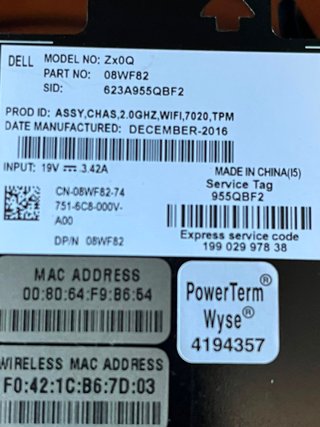 Mini PC Dell Wyse 7020 Thin