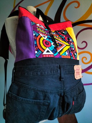 Mochila vaquera reversible