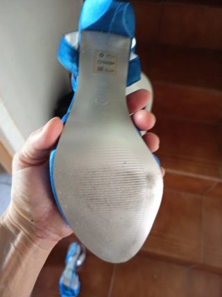 Sandalias Pierre Cardin Paris Azul y Plateadas