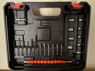 Taladro batería 12V con maletín y accesorios