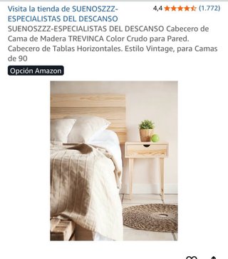 Cabecero de madera 90cm