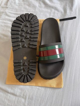 Sandalias Gucci Negras y Verdes