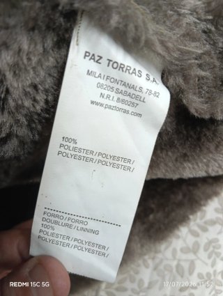 Abrigo Paz Torres Talla 46 Efecto Ante Piel