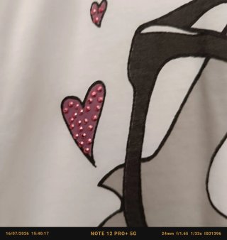 Camiseta tirantes blanca con dibujo de gato