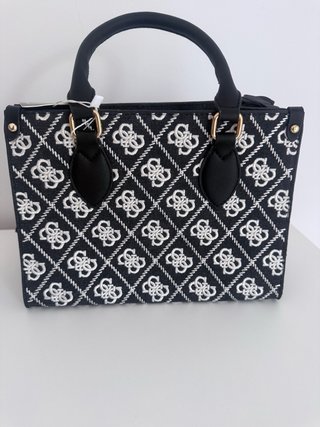 Bolso Guess Negro y Blanco calidad go5 logo bordad