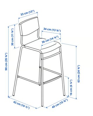 Taburetes altos negros (2 unidades) IKEA STIG