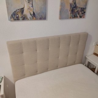 Cabecero de tela beige