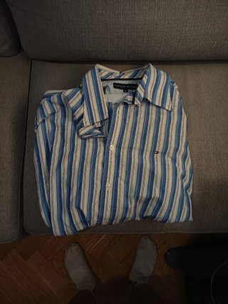 Camisa Tommy Hilfiger Rayas Azul y Blanca