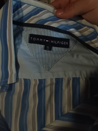 Camisa Tommy Hilfiger Rayas Azul y Blanca