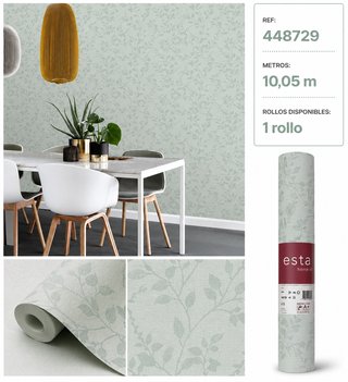 Papel Pintado Hojas Verde Salvia