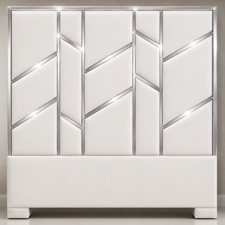 Cabecero Polipiel Beige y Dorado 140x190