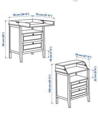 Cambiador IKEA SUNDVIK con cómoda regalo colchón