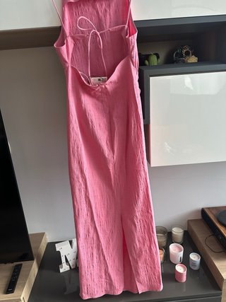 Vestido midi tubo drapeado rosa