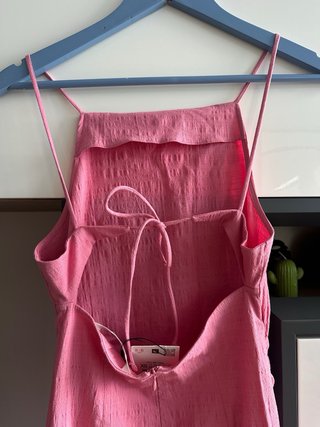 Vestido midi tubo drapeado rosa