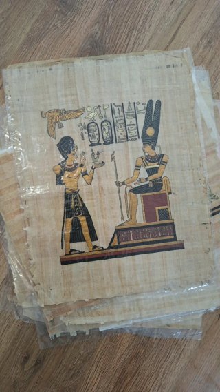 Papiro Egipcio Pintado a Mano