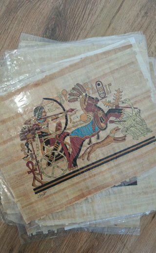Papiro Egipcio Pintado a Mano