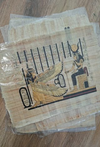 Papiro Egipcio Pintado a Mano