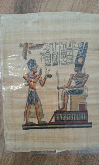 Papiro Egipcio Pintado a Mano