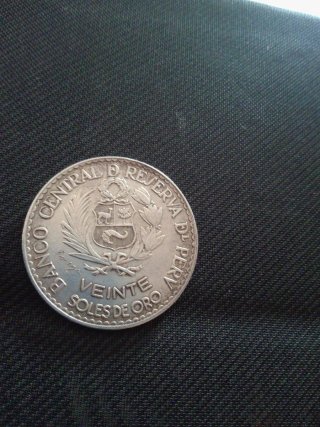Moneda 20 soles de plata 1965