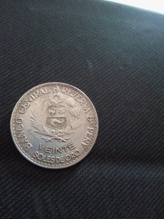Moneda 20 soles de plata 1965
